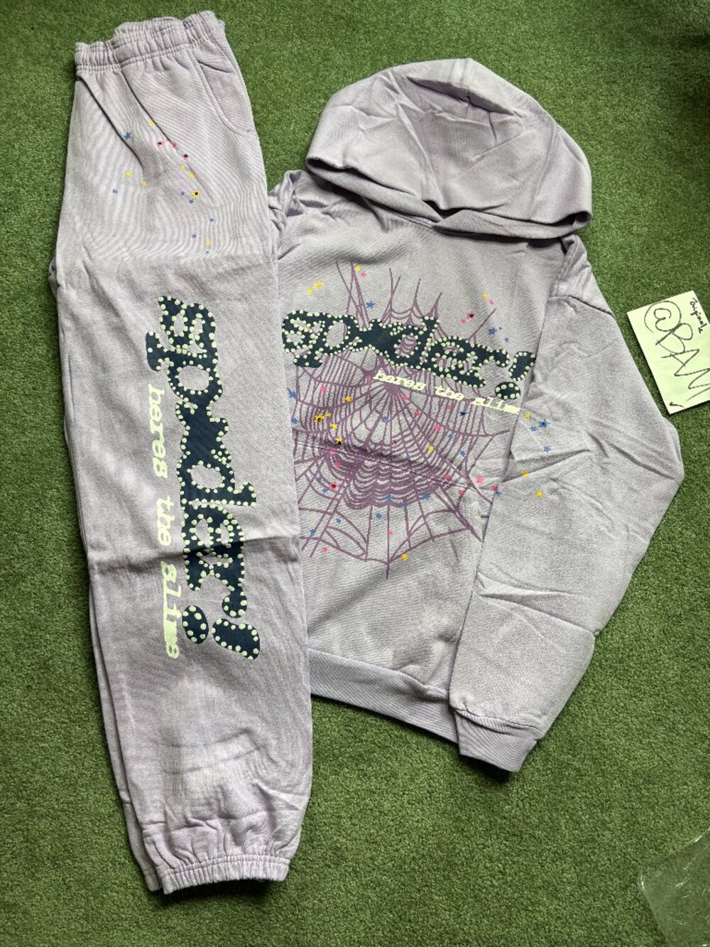 Sp5der Full Spider (Sp*der) Hoodie and Joggers Set - Acai